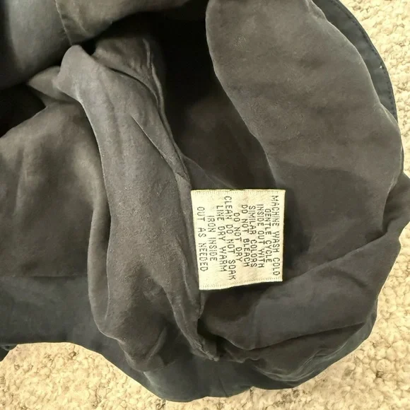 GO BY GO SILK size 6 EUC washable lux Blazer with Military Flair Dark Gray/black - Picture 14 of 14